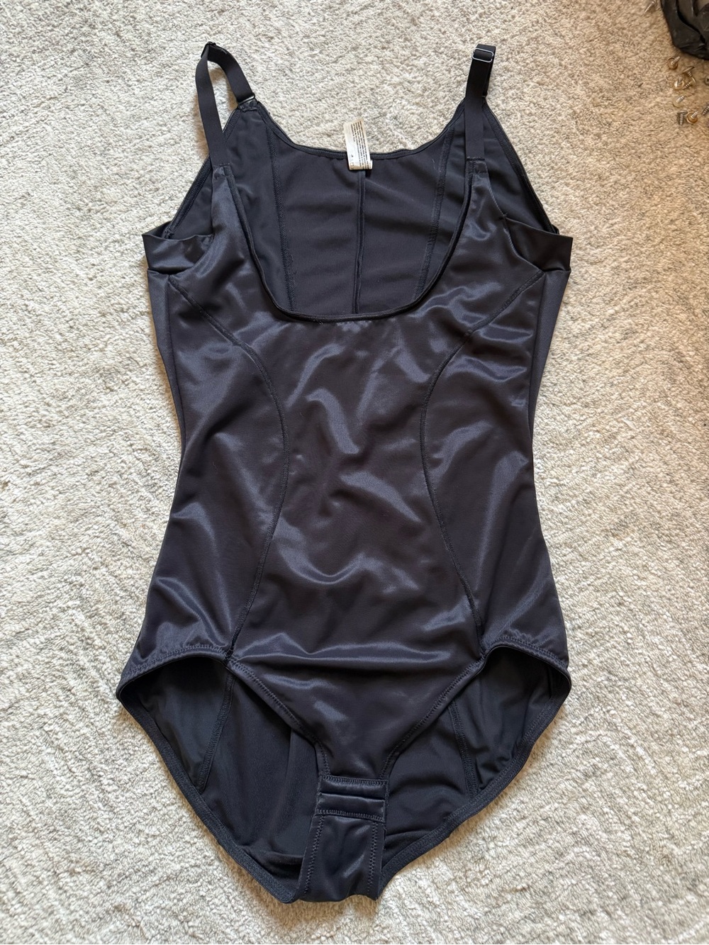 Maidenform Black One-Piece Body Shaper with Adjustable Straps